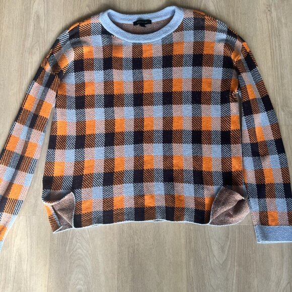 Ann Taylor Womens Multicolor Buffalo Plaid Pullover Sweater Sz Large Cozy Soft - Picture 4 of 7